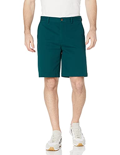 Detalle de Amazon Essentials Pantalones Cortos Chinos de Corte Clásico para Hombre (Verde Oscuro, 29W, 23 cm de tiro)