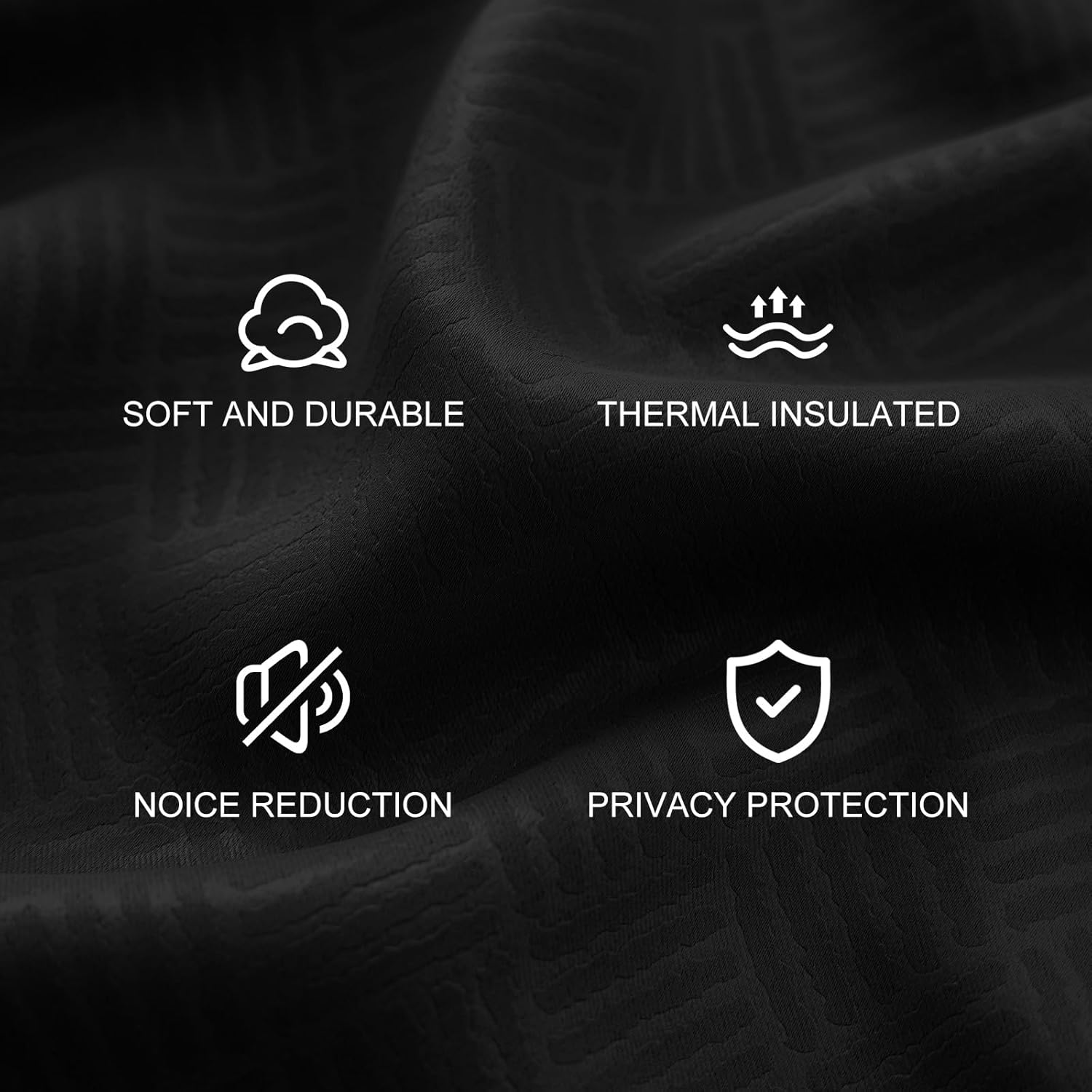 Thumbnail 1 de Ystyle lot de 2 rideaux occultants 140x280 cm à œillets (noir) : isolation thermique et anti-UV