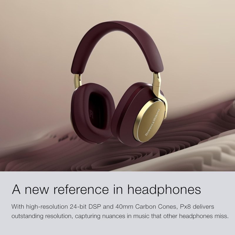 Detalle de Bowers & Wilkins PX8: Auriculares Bluetooth con cancelación de ruido (negros)