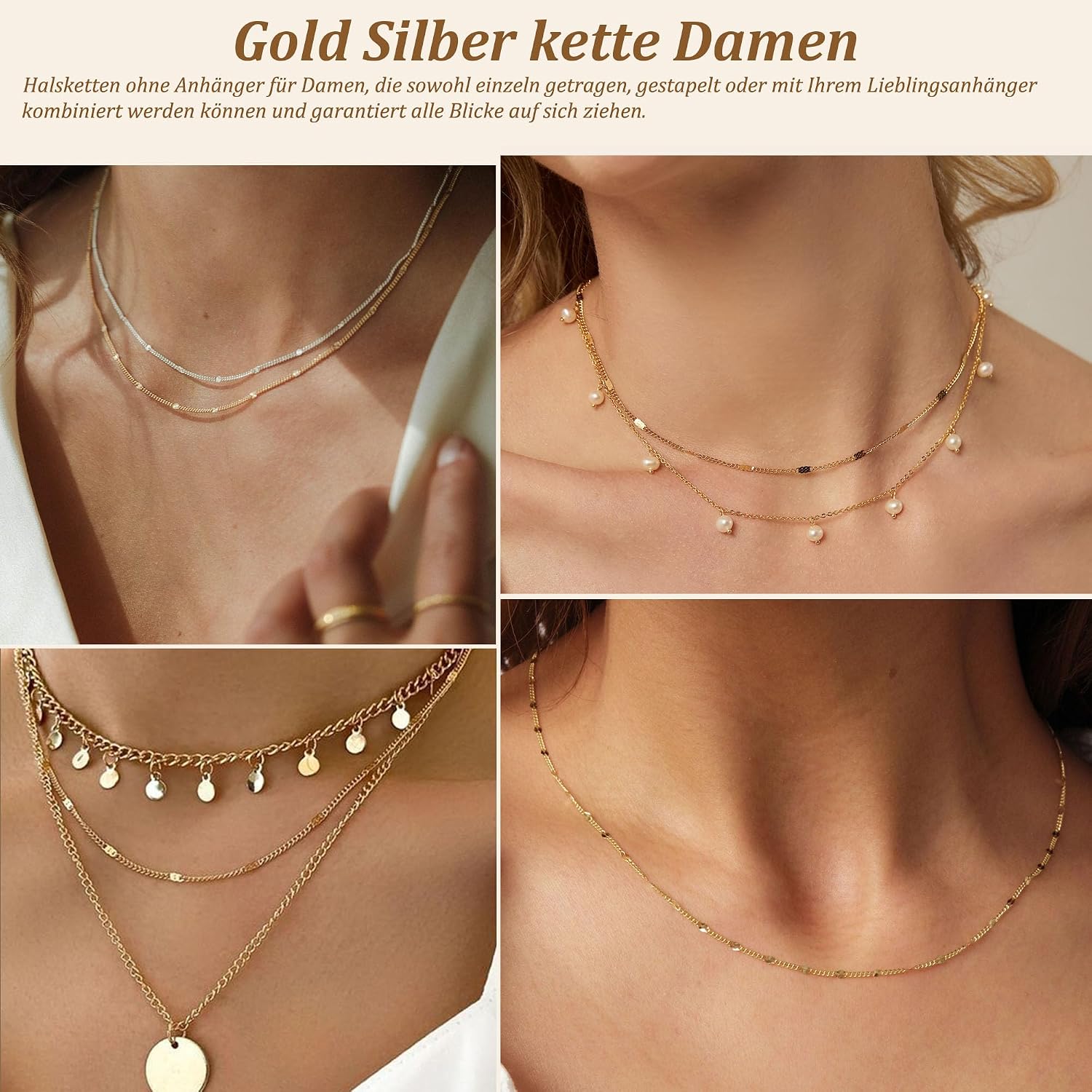 Thumbnail 5 de ZHESHY Gold Silber 925 Kette Damen 39 cm