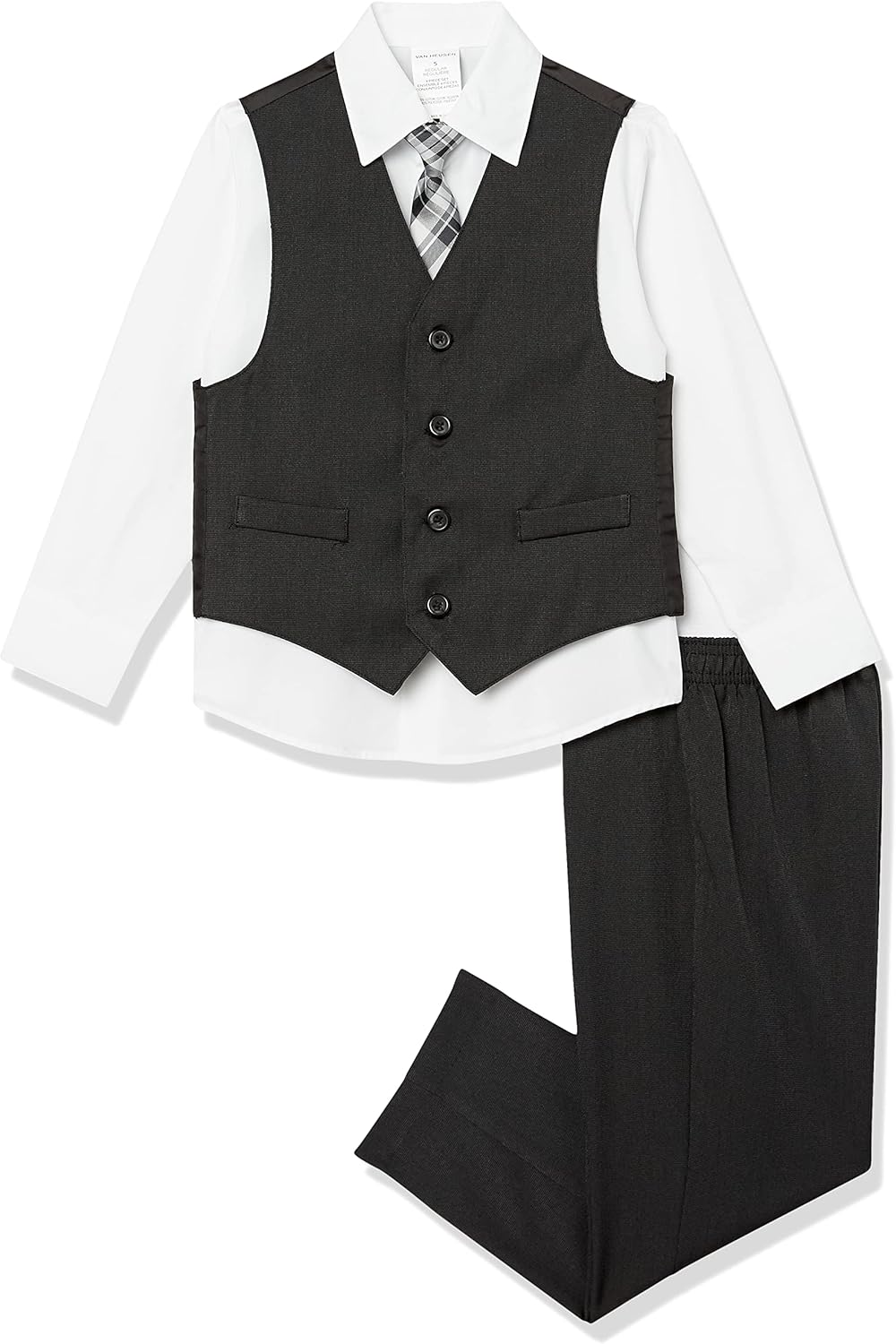 Detalle de Van Heusen Boys' 4-piece Formal Suit Set: Vest, Pants, Dress Shirt & Tie