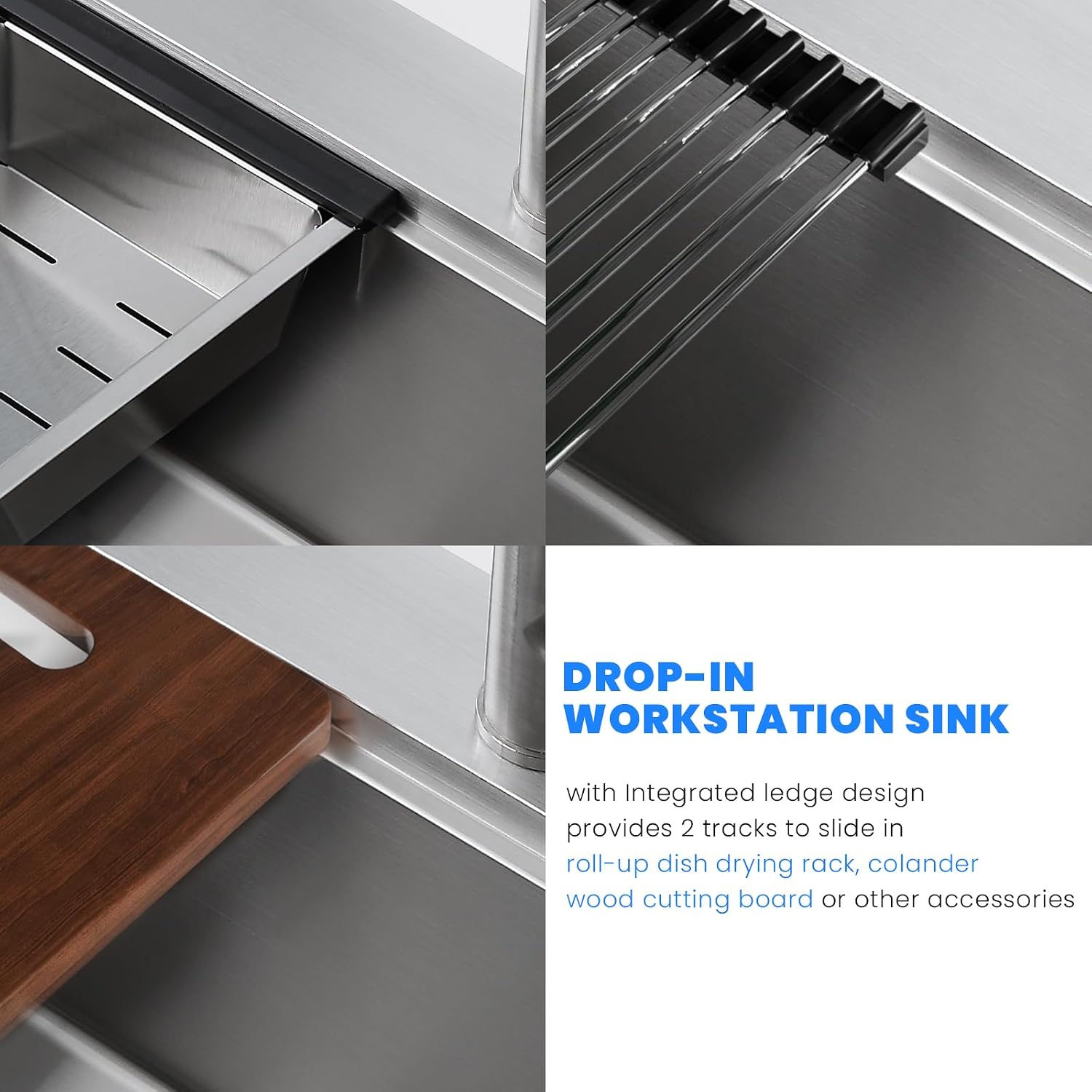 Thumbnail 6 de POPFLY Workstation Kitchen Sink, 304 Stainless Steel