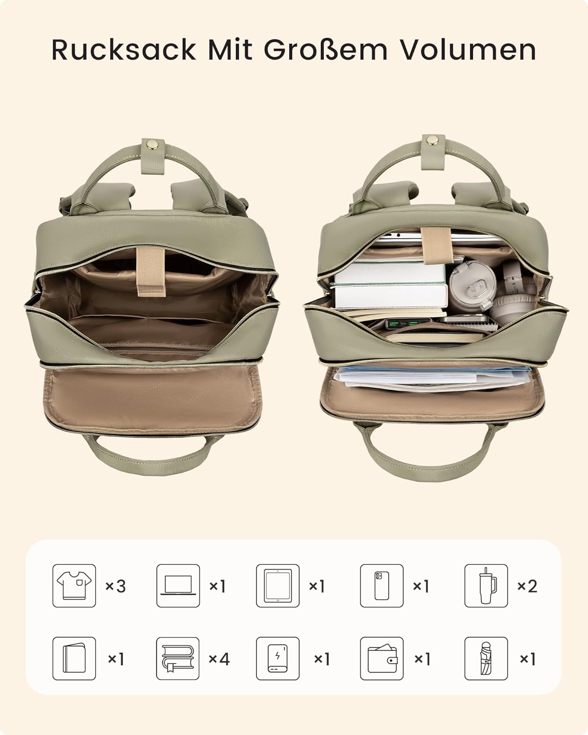 Thumbnail 3 de LOVEVOOK Rucksack Damen 15.6 Zoll