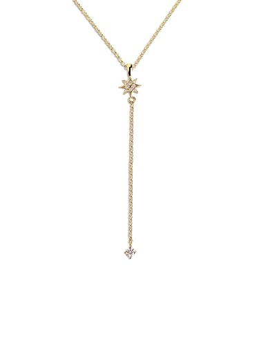 Detalle de SINGULARU Collar Polar Star en plata 925, baño 18K 💍