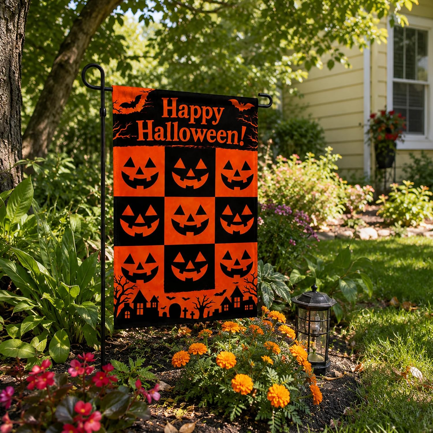 Thumbnail 6 de OHOME Halloween Garden Flag, Double-Sided Polyester, Orange and Black, 18 x 12 in
