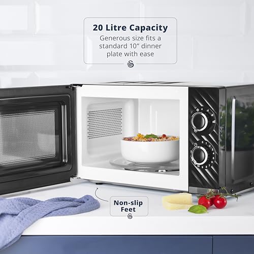 Thumbnail 2 de Swan Windsor SM4424BLK Manual Microwave, 20L, 800W, Black