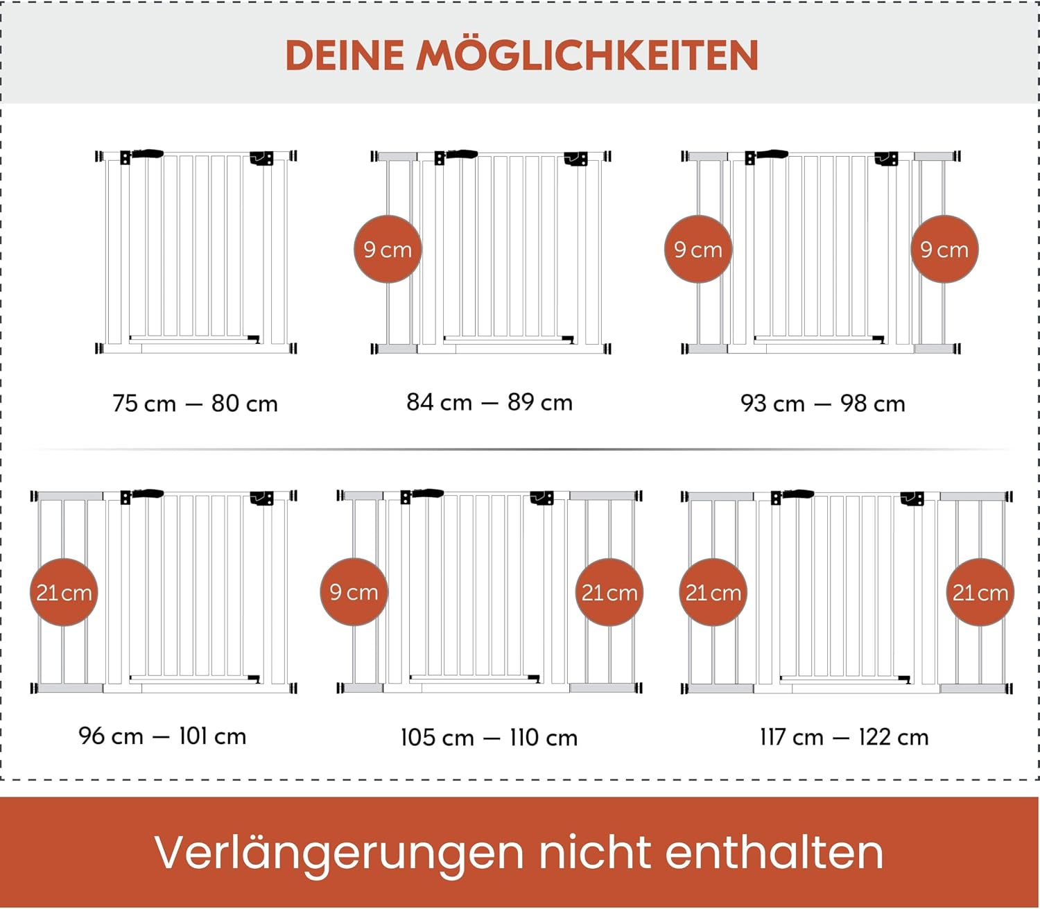 Thumbnail 6 de hauck Türschutzgitter, selbstschließend, flacher Einstieg, Dark Grey – 75–80 cm ohne Bohren