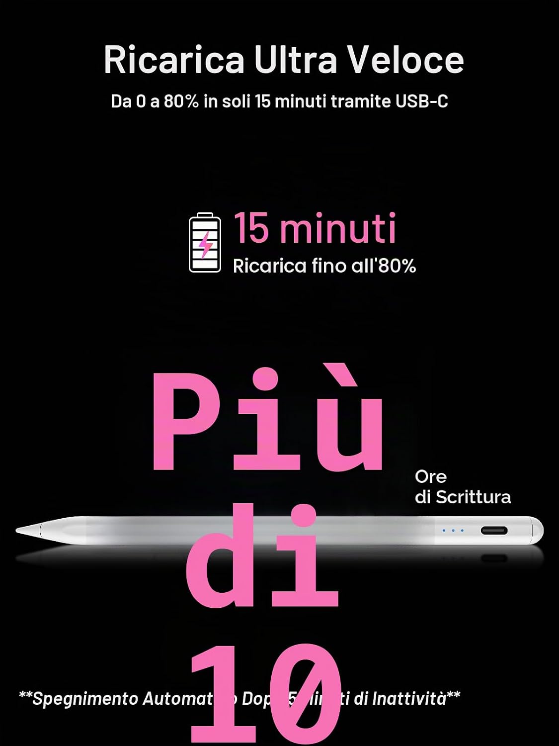 Detalle 2 de Penna per iPad ricarica rapida 30 minuti