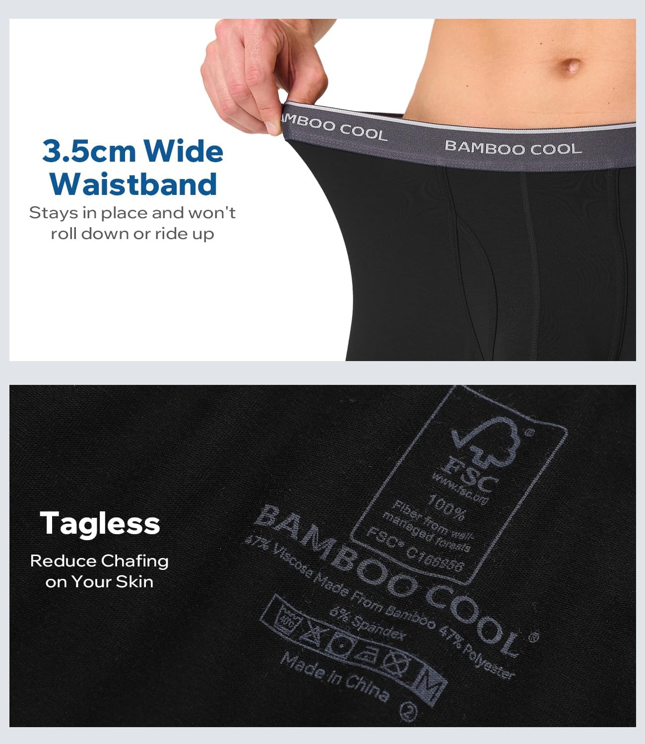Thumbnail 1 de BAMBOO COOL Ultra Soft Men's Boxer Briefs, Breathable Bamboo Fabric, 3-Pack