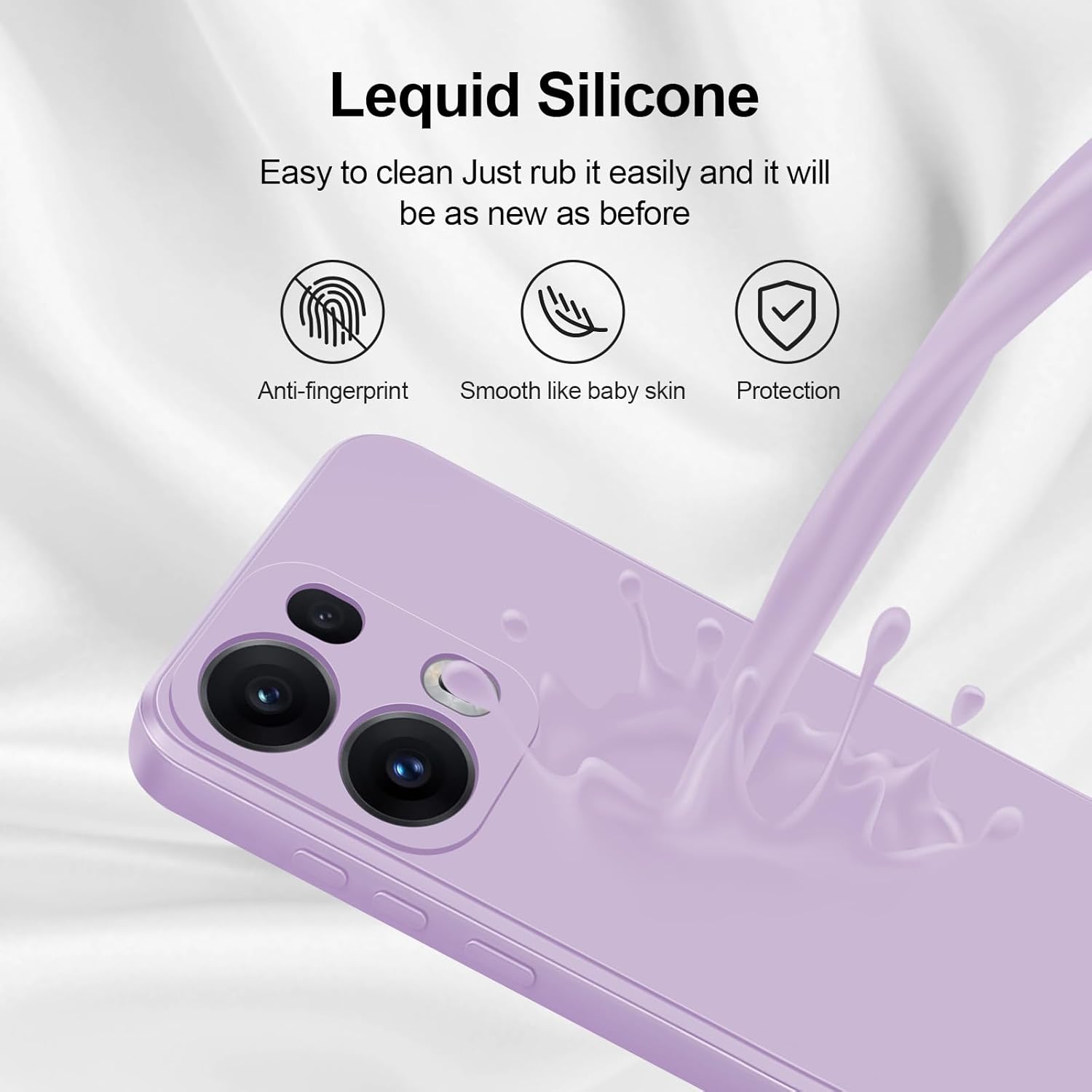 Thumbnail 3 de GiiYoon Silky-Soft Touch Silicone Case for Oppo Reno 13 Pro (Purple)