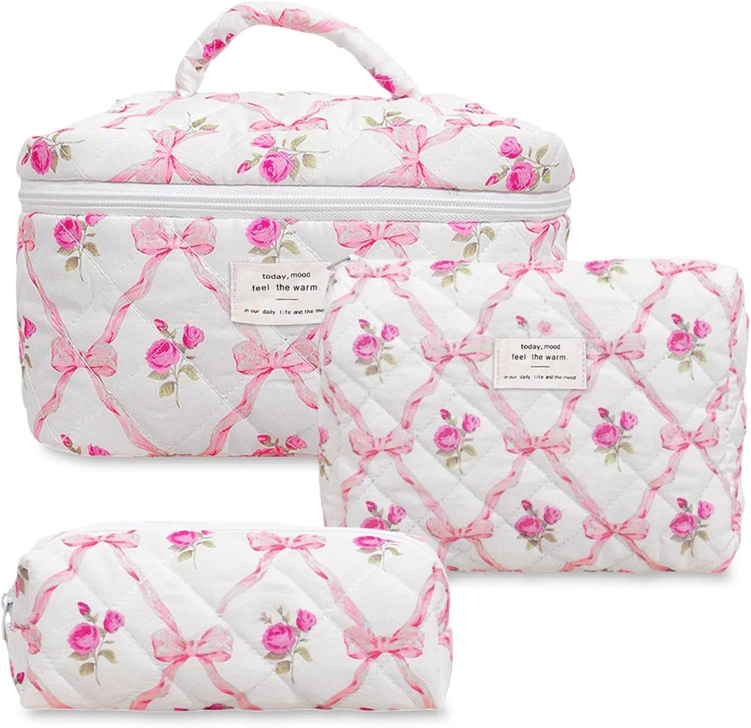 Thumbnail 6 de Aucuu 3PC bolsa de maquillaje floral morada