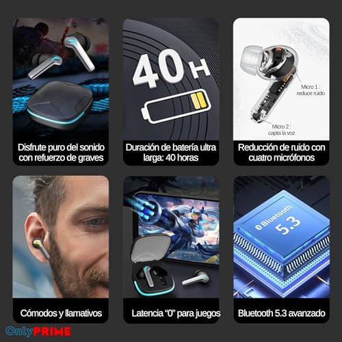 Thumbnail 3 de OnlyPRIME Auriculares Inalámbricos Bluetooth 5.3 con ANC ENC y 40 h de autonomía