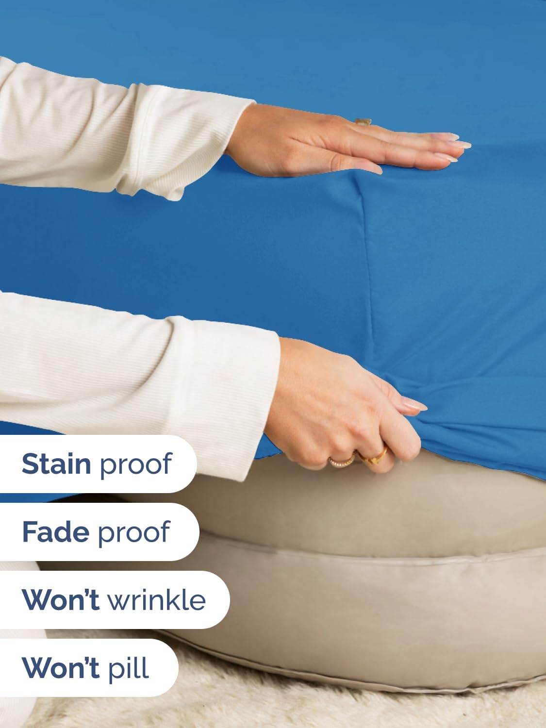 Thumbnail 3 de CGK Unlimited Extra Deep Full Fitted Sheet, Royal Blue Microfiber, 18–24-Inch Fit