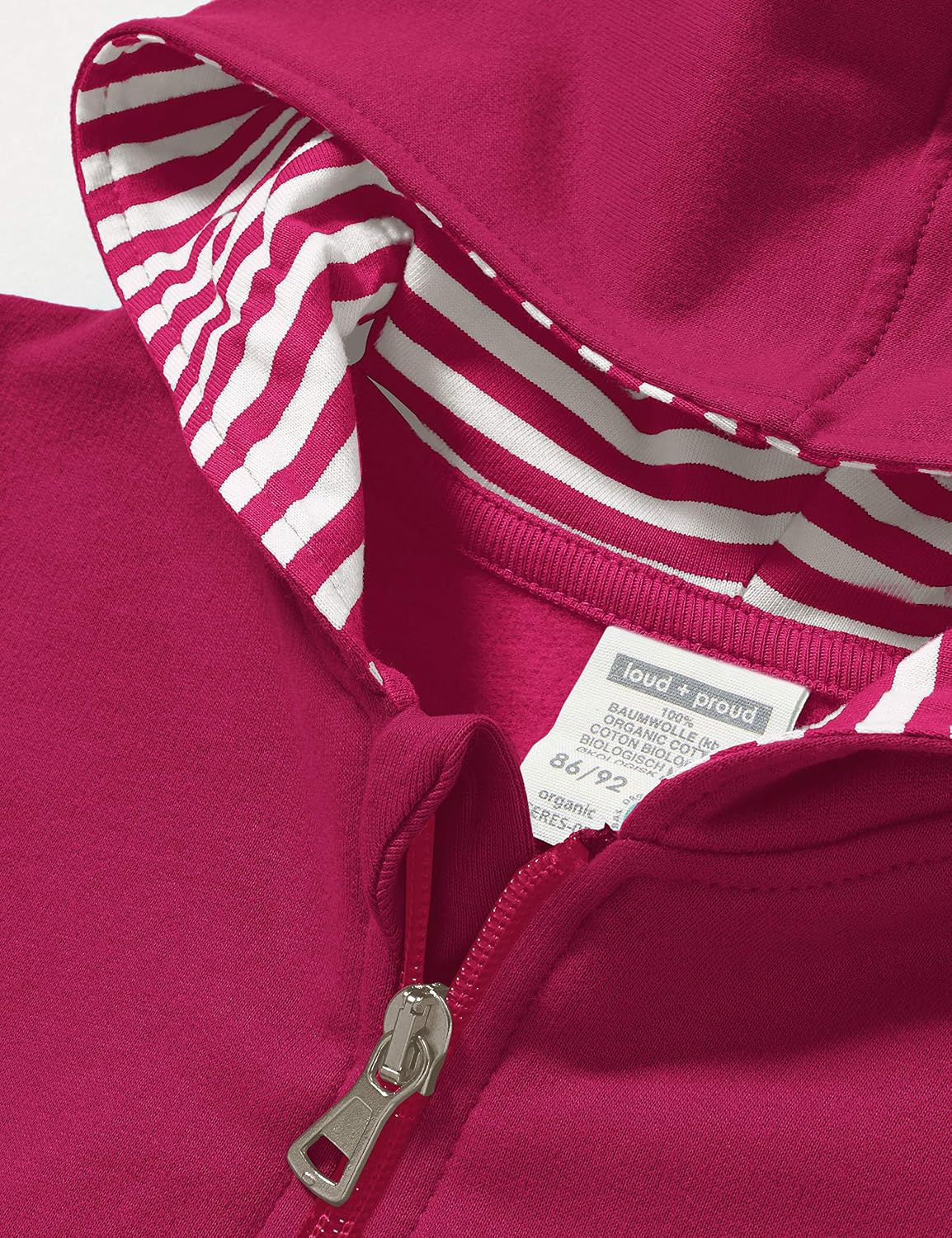Detalle 2 de loud + proud Unisex Kinder Kapuzenjacke 100% Baumwolle