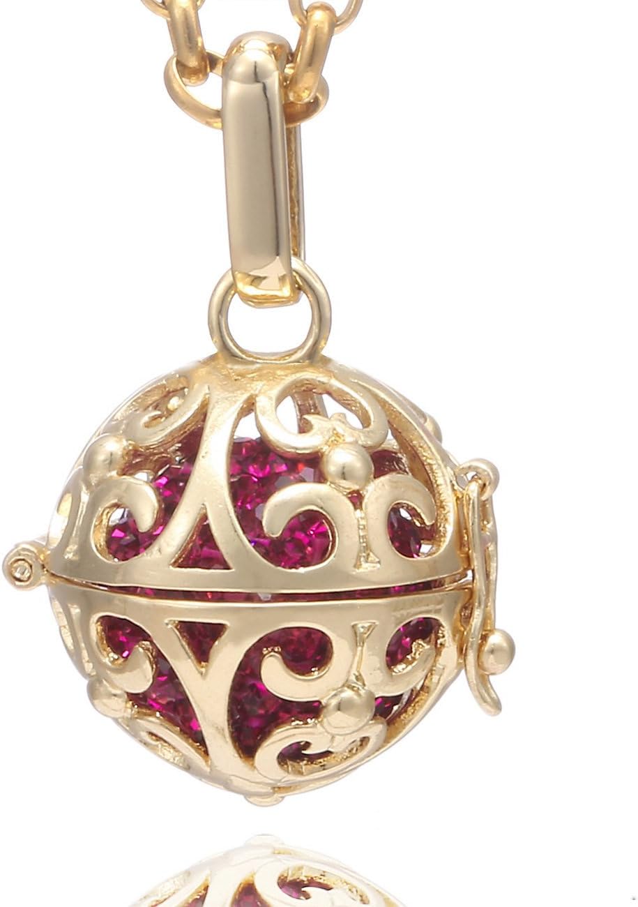 Detalle de Morella Collana Donna in Acciaio Inox Oro 70 cm con Ciondolo a Sfera e Zirconi Ø 16 mm