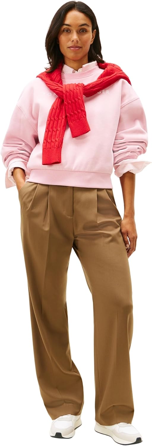 Detalle de Tommy Hilfiger Adaptive Damen Pullover-Sweatshirt mit Corp-Logo (Ww0ww47831)
