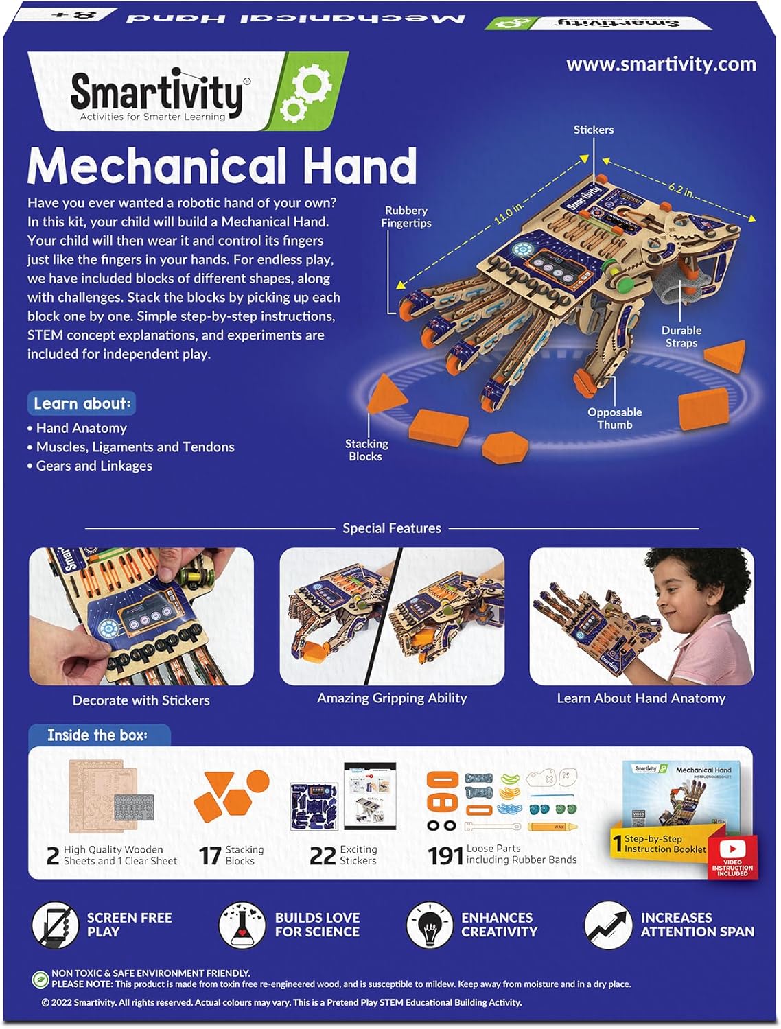 Thumbnail 6 de Smartivity DIY Robotic Mechanical Hand STEM Toy for Kids 8-14