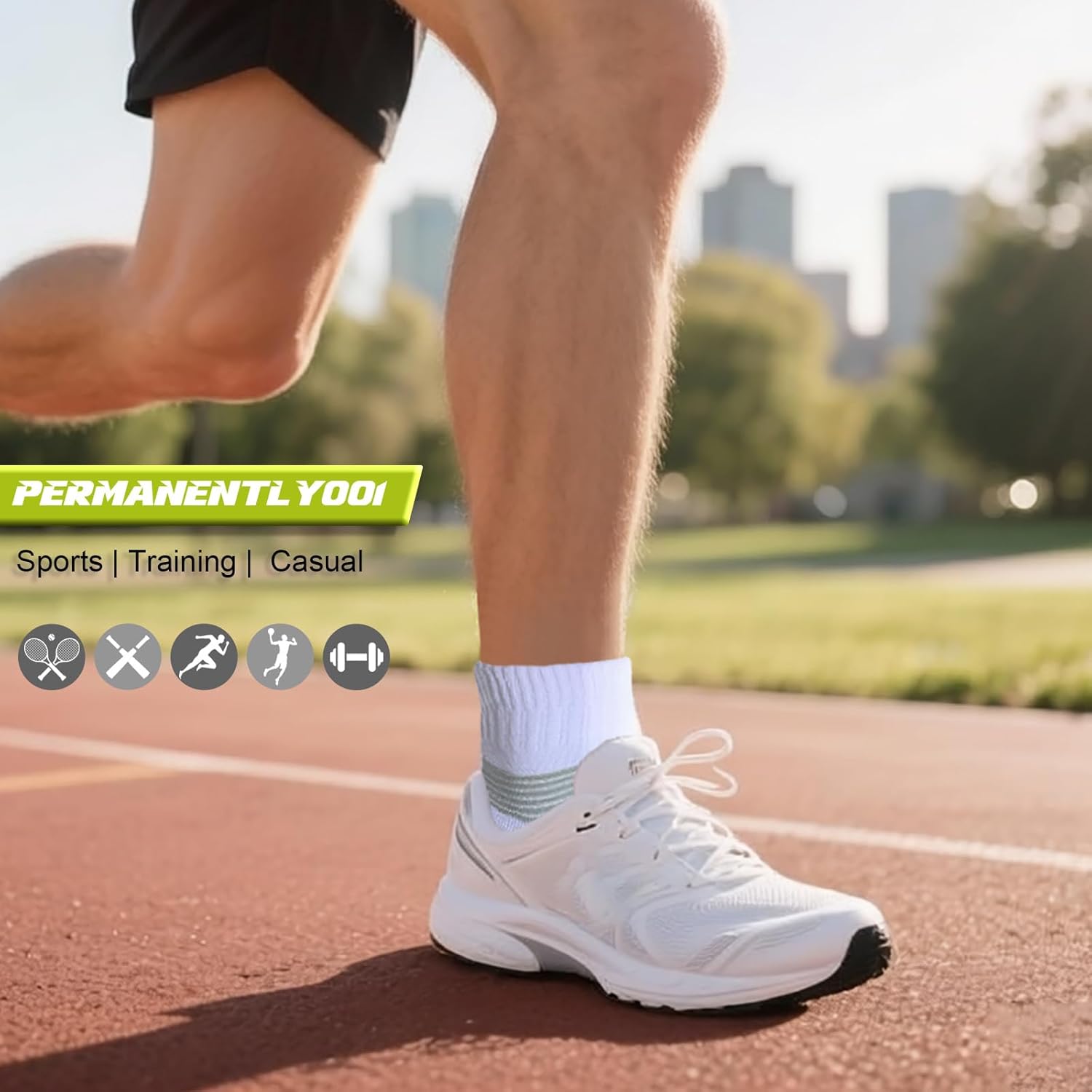 Thumbnail 6 de PERMANENTLY001 6-Paar Knöchel-Kompression Sportsocken – gepolstert, rutschfest und atmungsaktiv