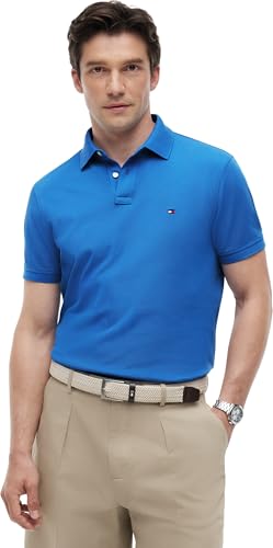 Detalle de Tommy Hilfiger Polo de Manga Corta Hombre 1985 Regular Fit - Azul Blue Orbit XL