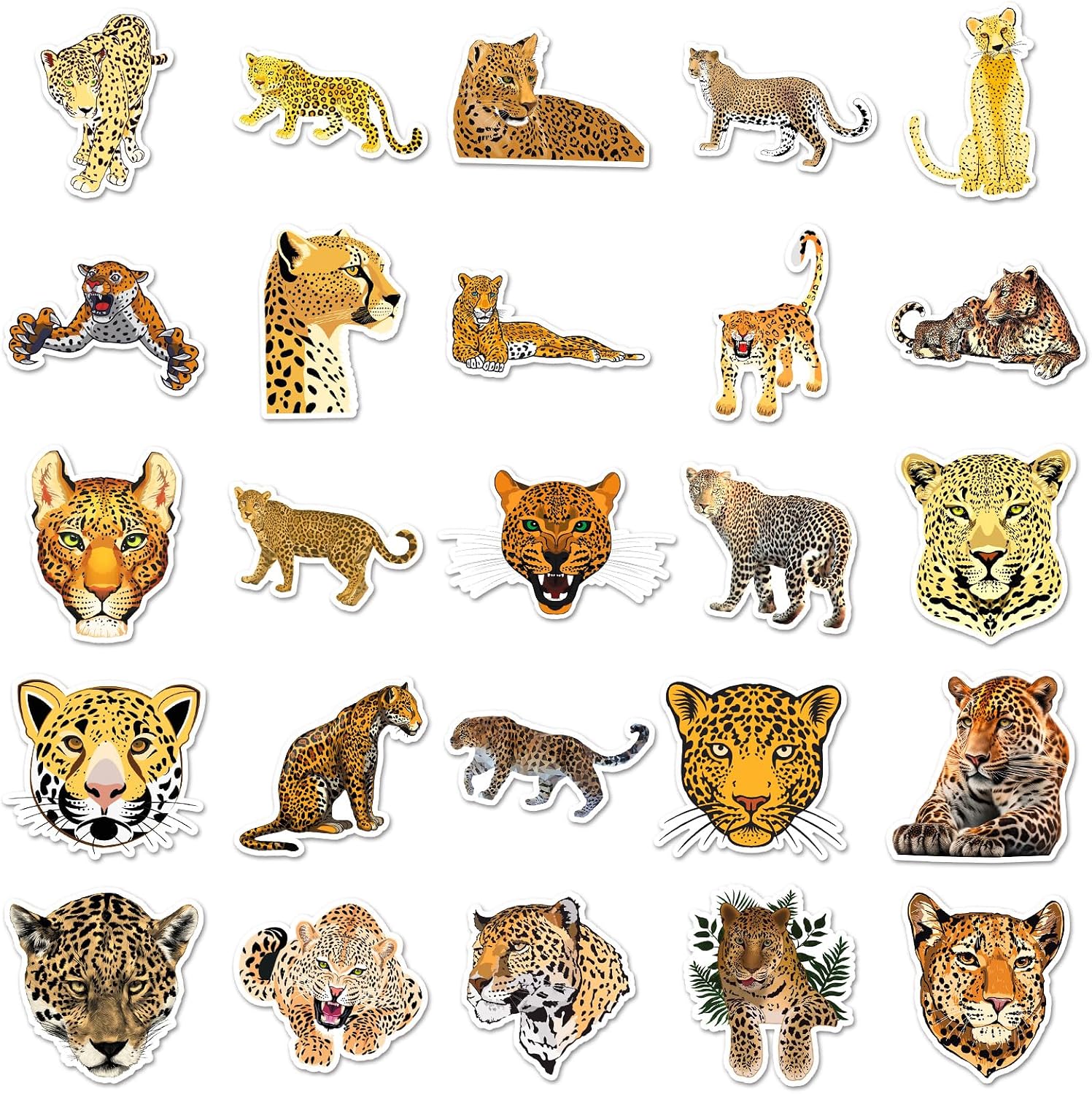 Detalle de Cheetah Vinyl Stickers, 50-Piece Pack