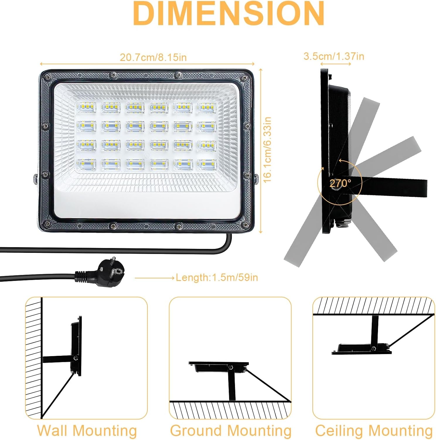 Detalle de CREATESTAR Faretto LED da esterno 50W