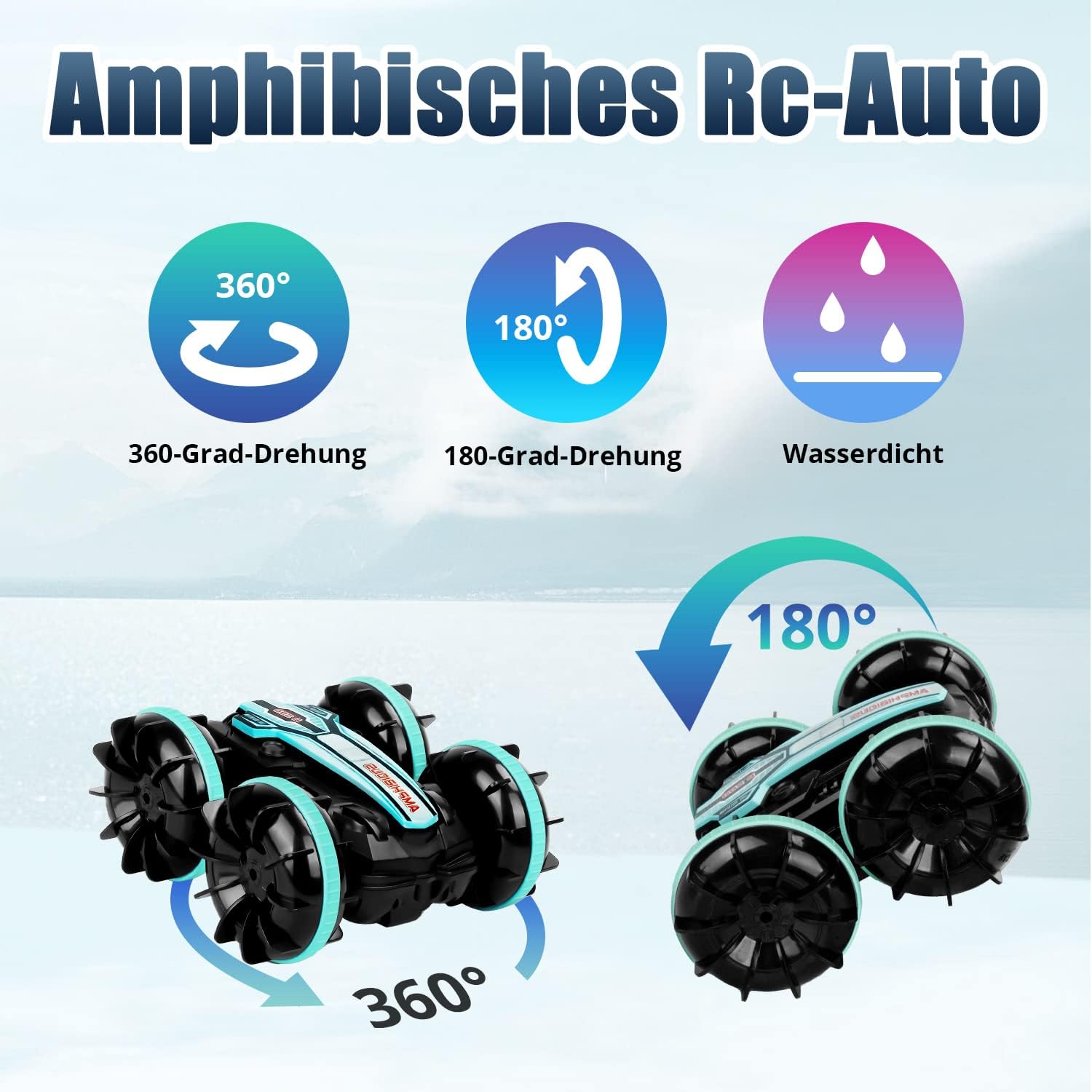 Detalle de AmazeFun Amphibisches ferngesteuertes Auto – Gesten- und Handfernbedienung, 4WD Offroad