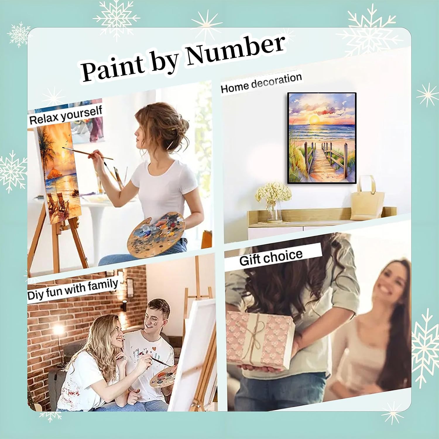 Thumbnail 6 de Viart 4 Pack Paint by Numbers 8x12 inch