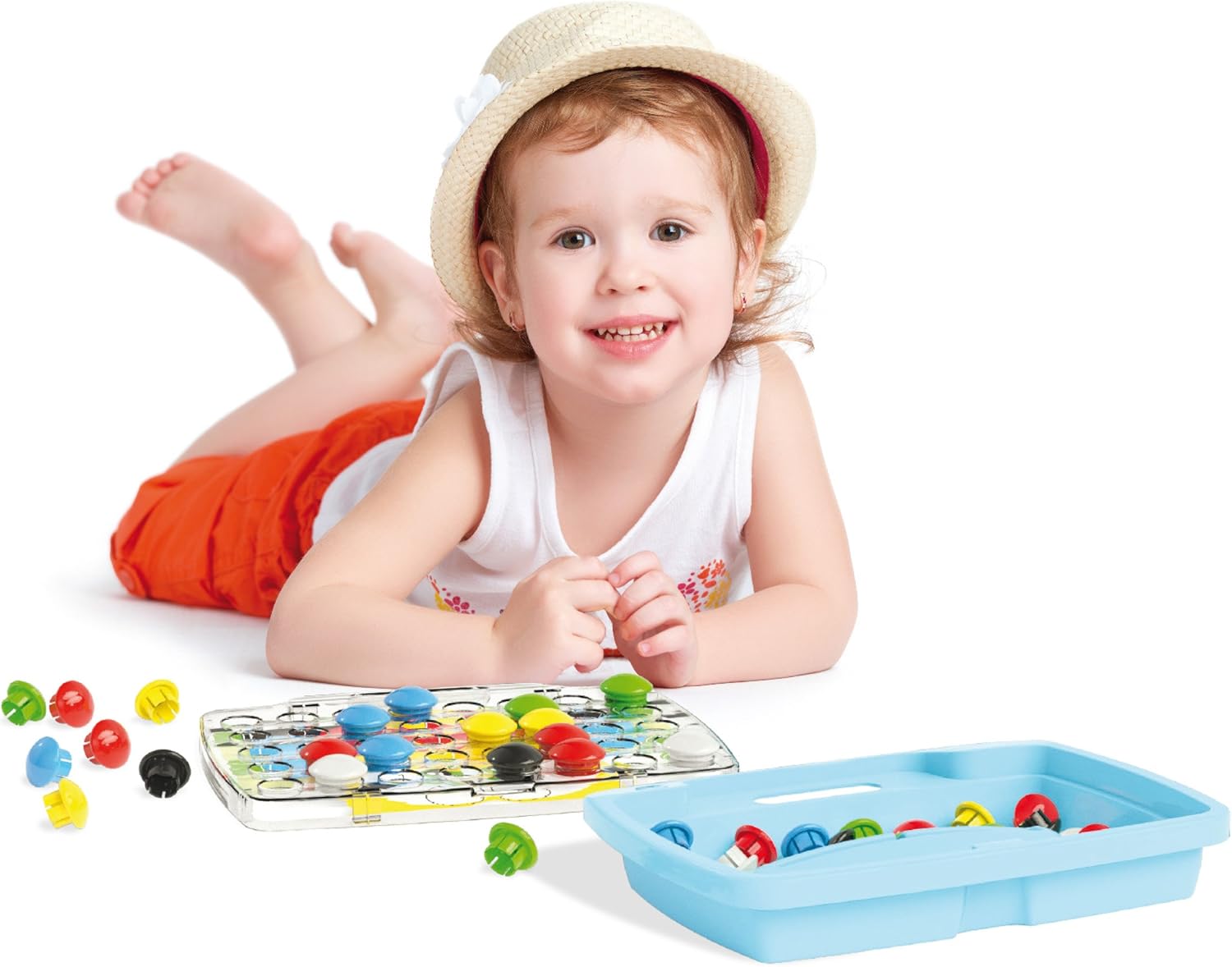 Thumbnail 2 de Quercetti FantaColor Junior 2+ Ans – Mosaïque 3D avec 48 Boutons et Valisette Redessinée