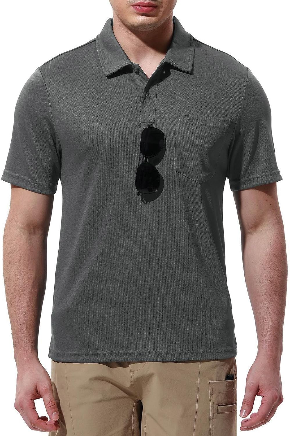 Thumbnail 1 de Rdruko Men’s Short-Sleeve Quick-Dry Polo Shirt with Pocket (Outdoor & Golf)