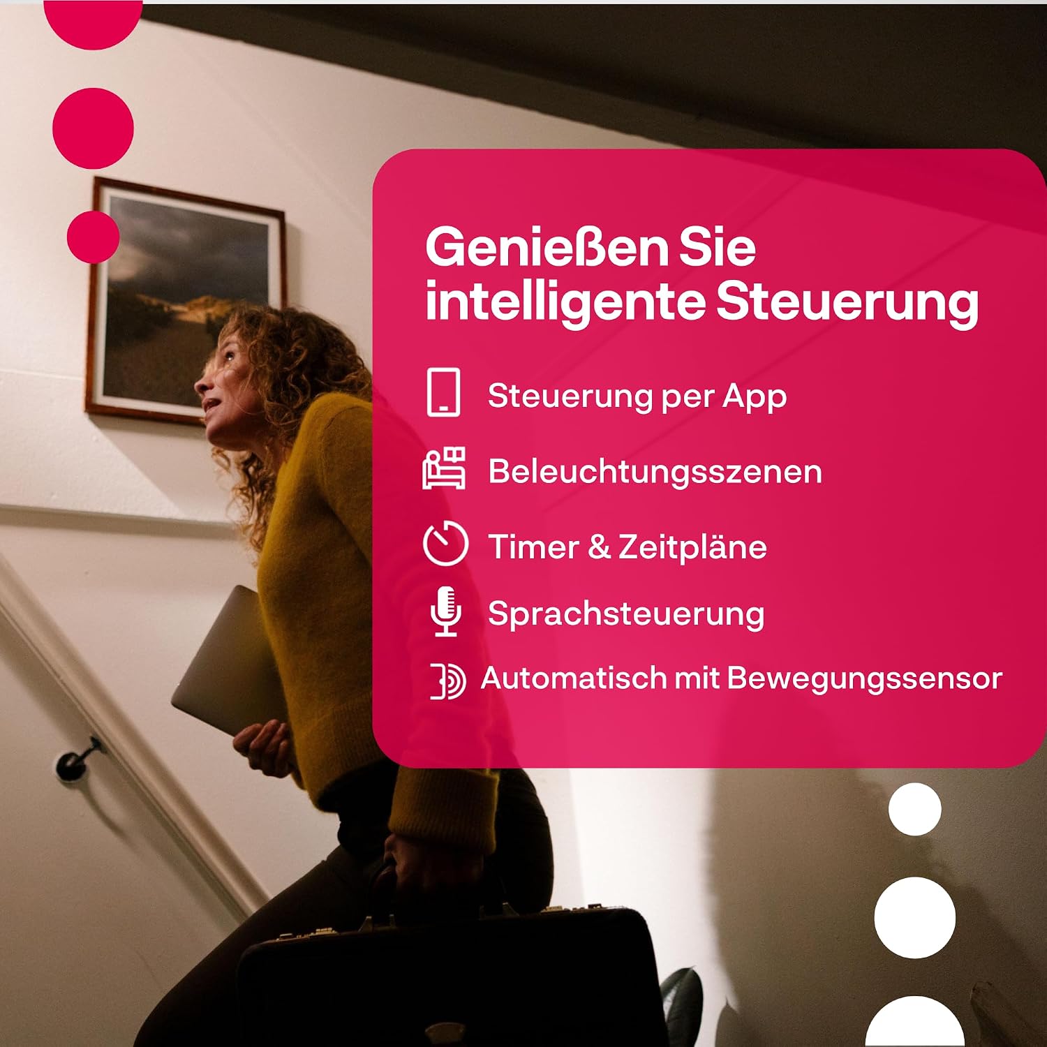 Detalle de innr Smart LED Deckenlampe 30 cm – Zigbee, dimmbar, 2250 Lumen, warm bis kaltweiß