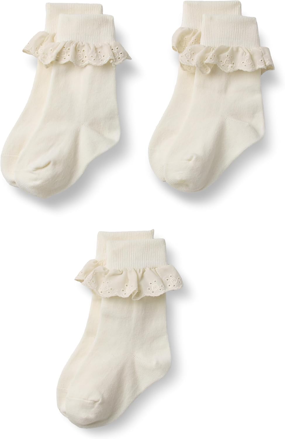 Thumbnail 5 de Amazon Essentials Bambine e ragazze – Calzini alla caviglia con volant in pizzo Sangallo e risvolto