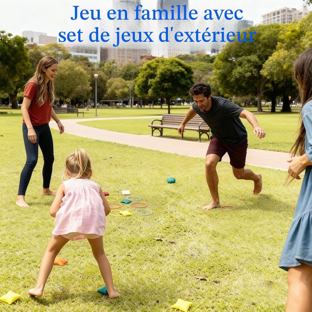 Detalle 2 de Aolso 31-delige 3-in-1-werpset met kegels, ringen en pittenzakjes