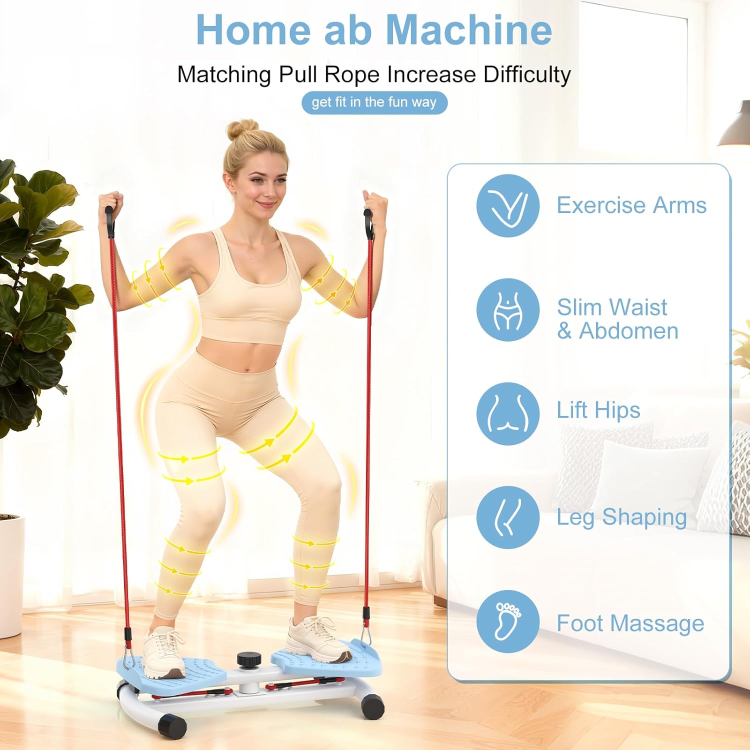 Thumbnail 1 de Waist Twister Machine Exercise: Adjustable Ab Twister with Noiseless Operation and 300 lbs Capacity