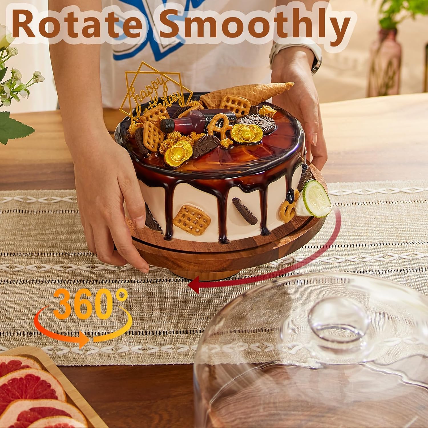Thumbnail 3 de Yangbaga 11in Glass Cake Stand with Lid