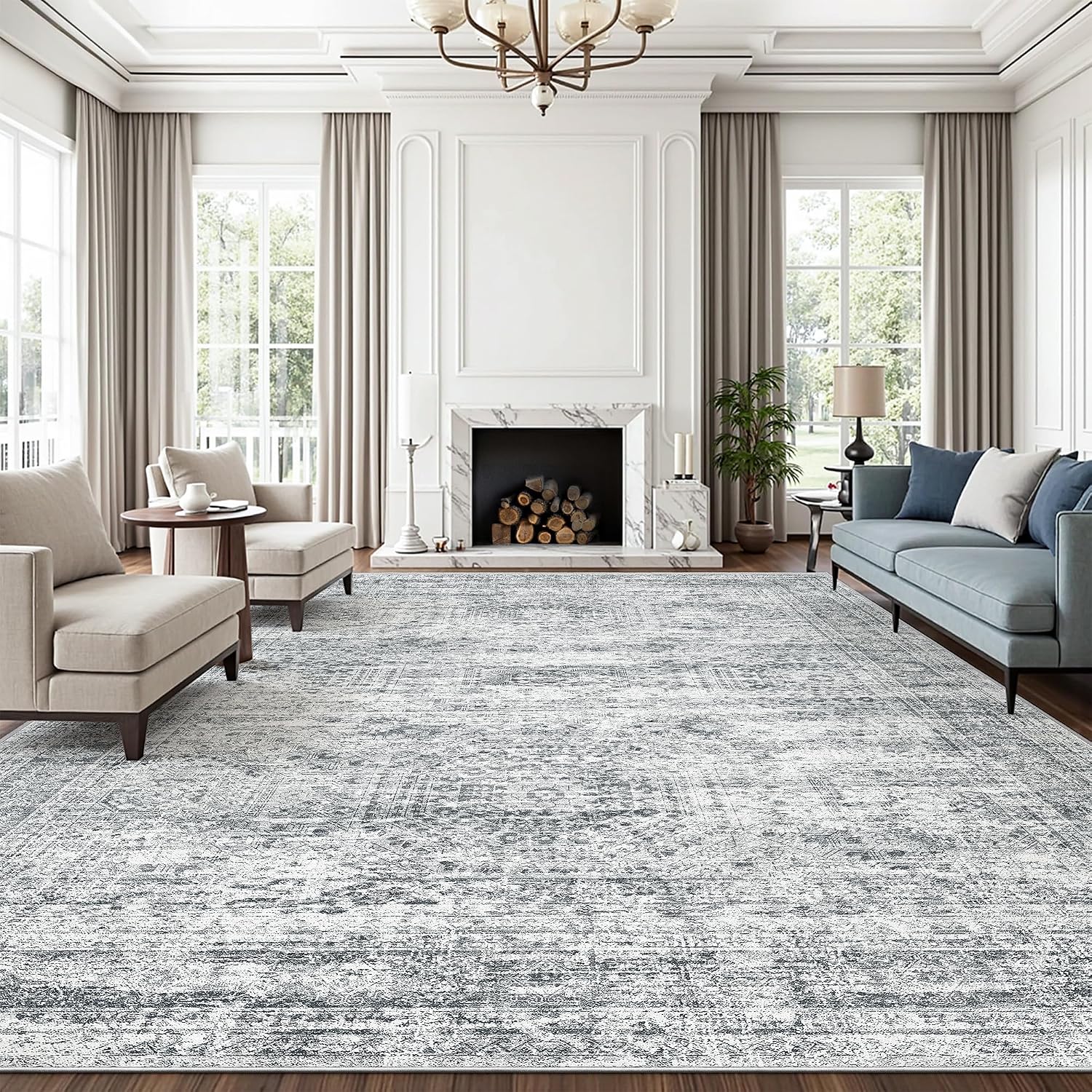 Detalle de Soalmost 10x14 Low Pile Area Rug for Living Room