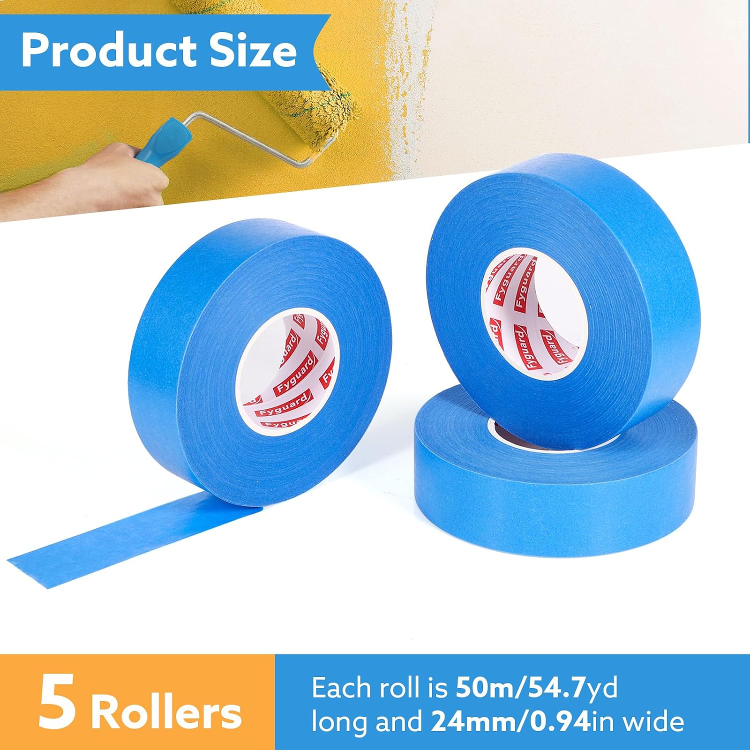 Detalle 2 de Fyguard 24mm Blue painters tape 5 rolls 🎨