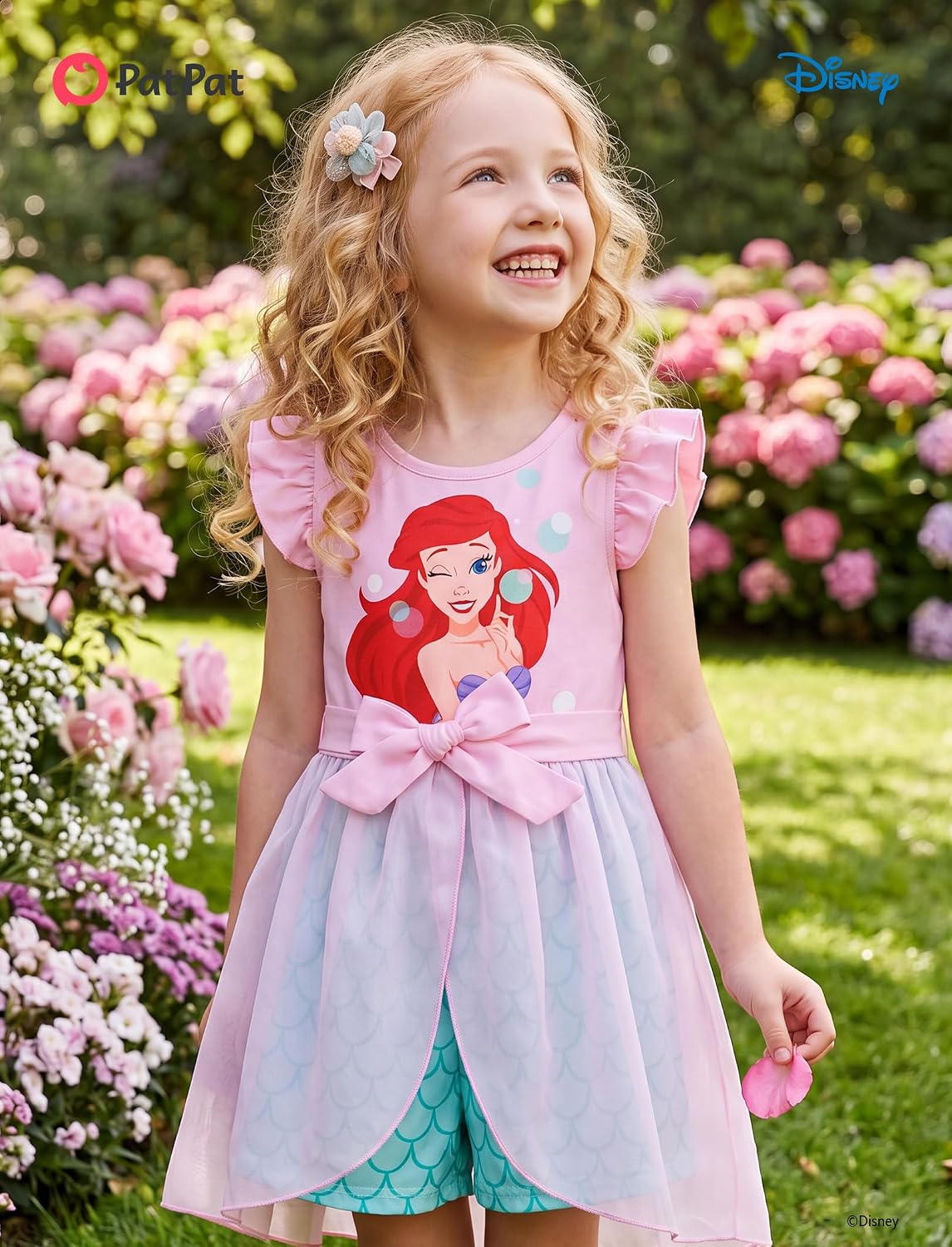 Detalle de Disney Princess Frozen Elsa Minnie Mouse Stitch Toddler Girl Romper With Skirt Overlay (2-6 Years)