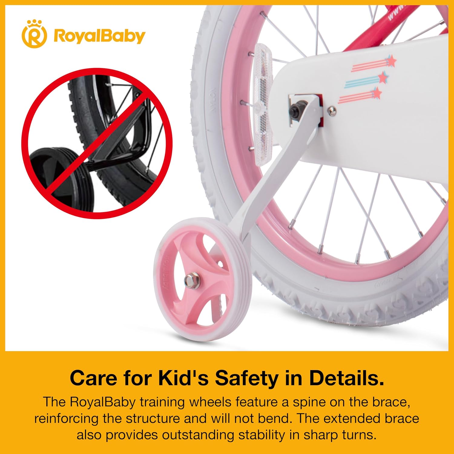 Thumbnail 6 de RoyalBaby Stargirl Girls Bike (14-Inch) with Training Wheels, Coral Red