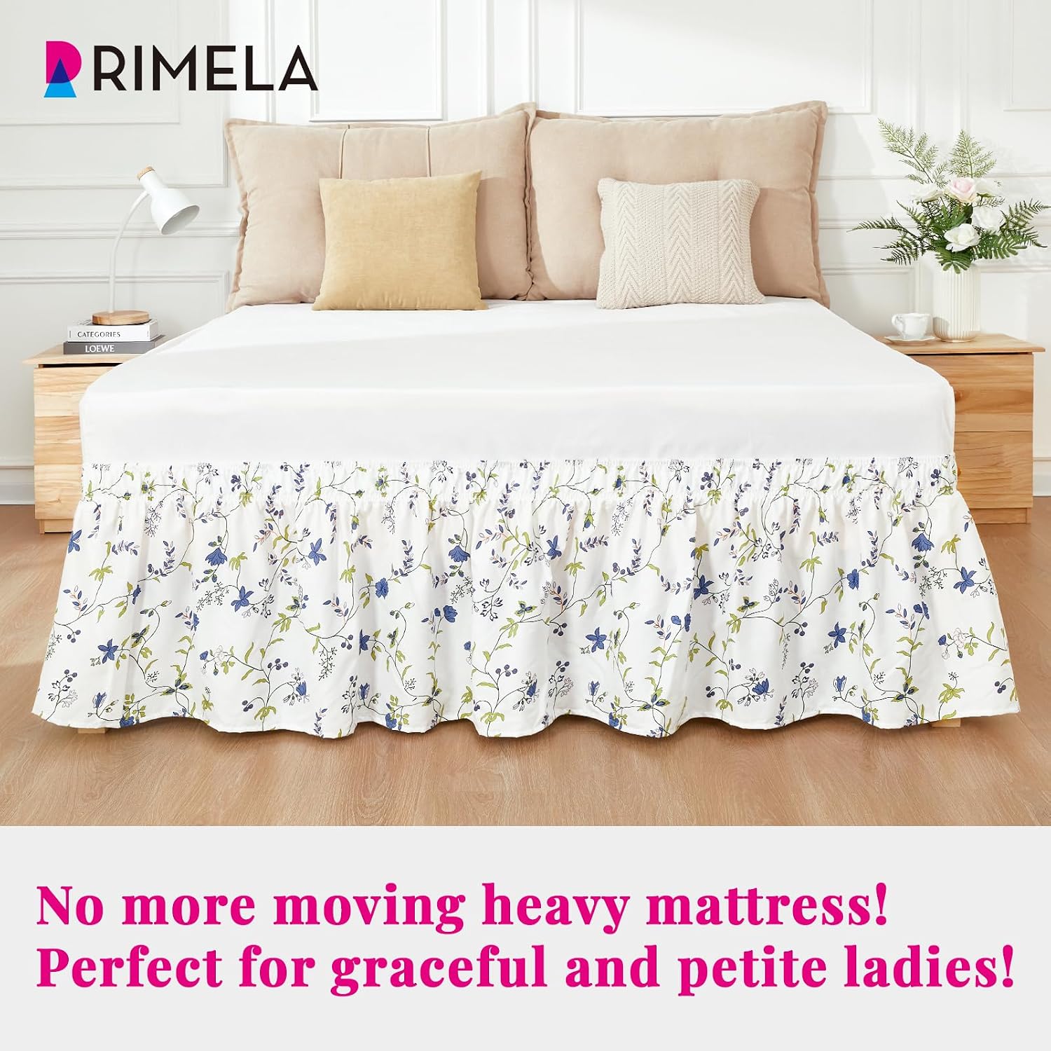 Detalle de Sweet Blueberry Queen Bed Skirt, 15-Inch Drop