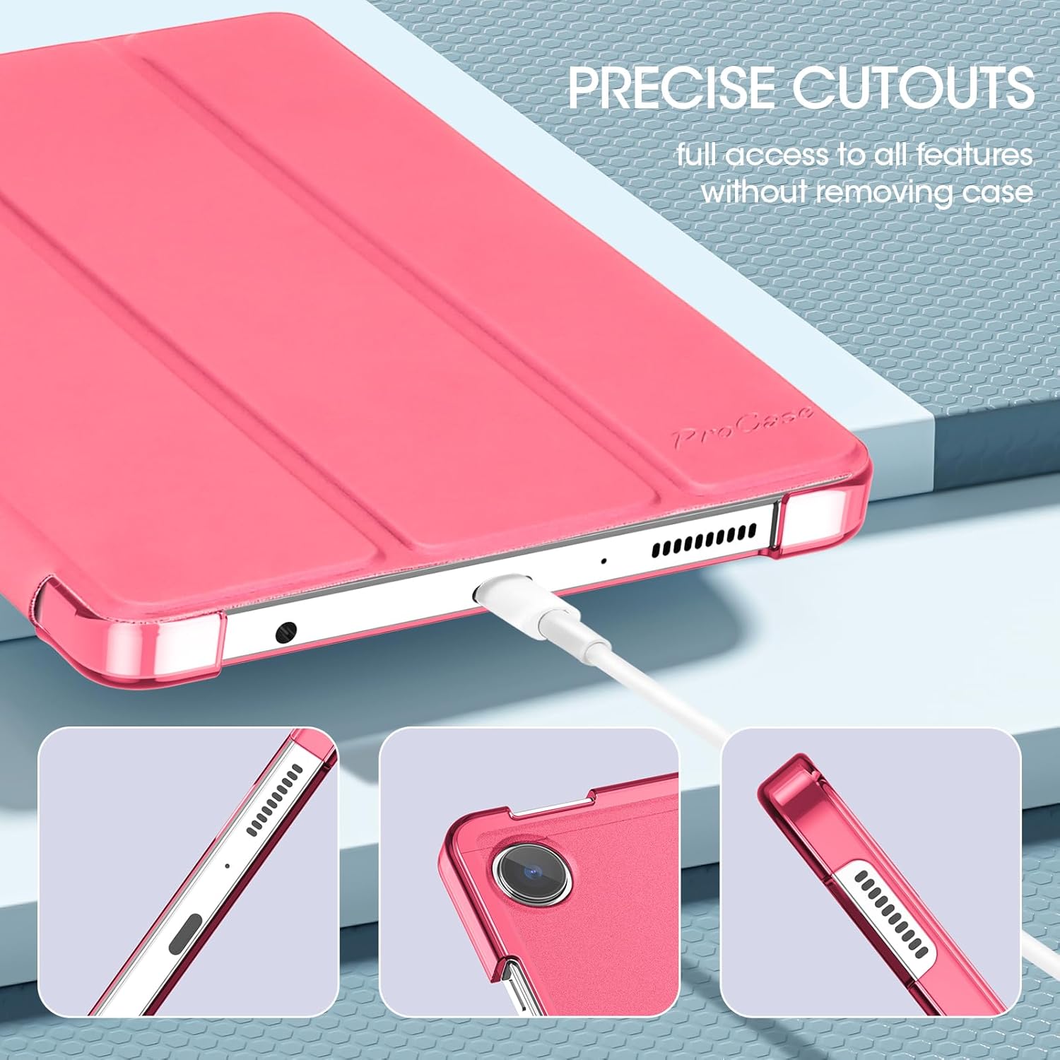 Detalle 2 de ProCase Slim Case for 8.7 Inch Galaxy Tab A11 / A9 (2023/2025) – Lightweight Protective Back Shell with Magnet Front Cover