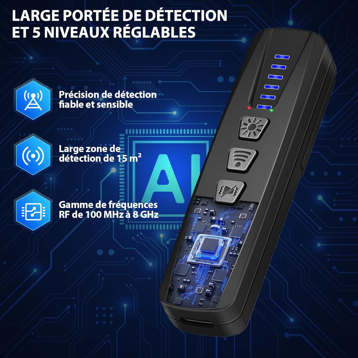 Thumbnail 2 de Koilboane Détecteur de Caméra et Micro Espion — Détecteur GPS Voiture et RF portable