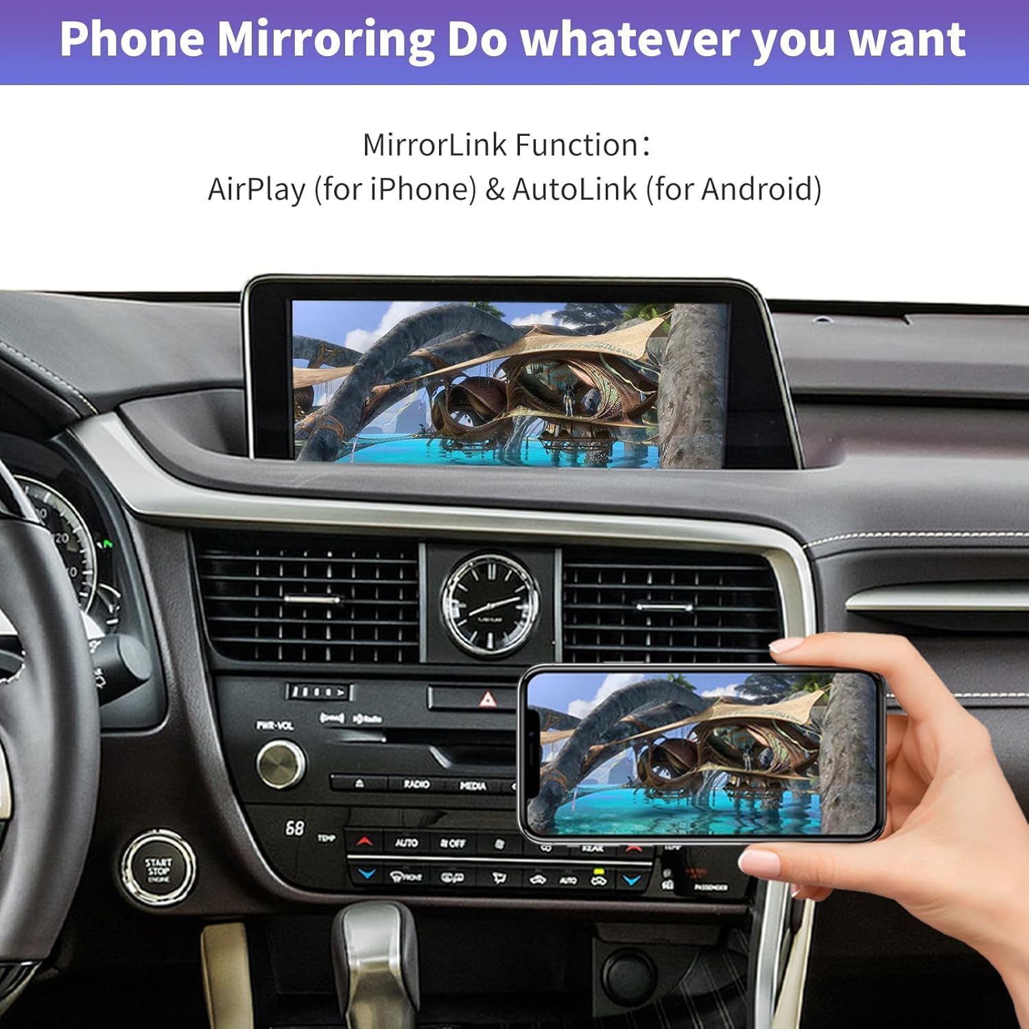 Detalle 2 de Road Top Wireless CarPlay Retrofit Kit Decoder for Lexus (small touchpad/joystick) – adds CarPlay/Android Auto functions