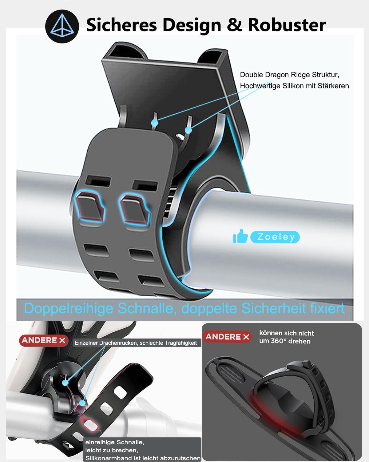 Thumbnail 5 de Zoeley Handyhalterung Fahrrad 4,0–7,0"
