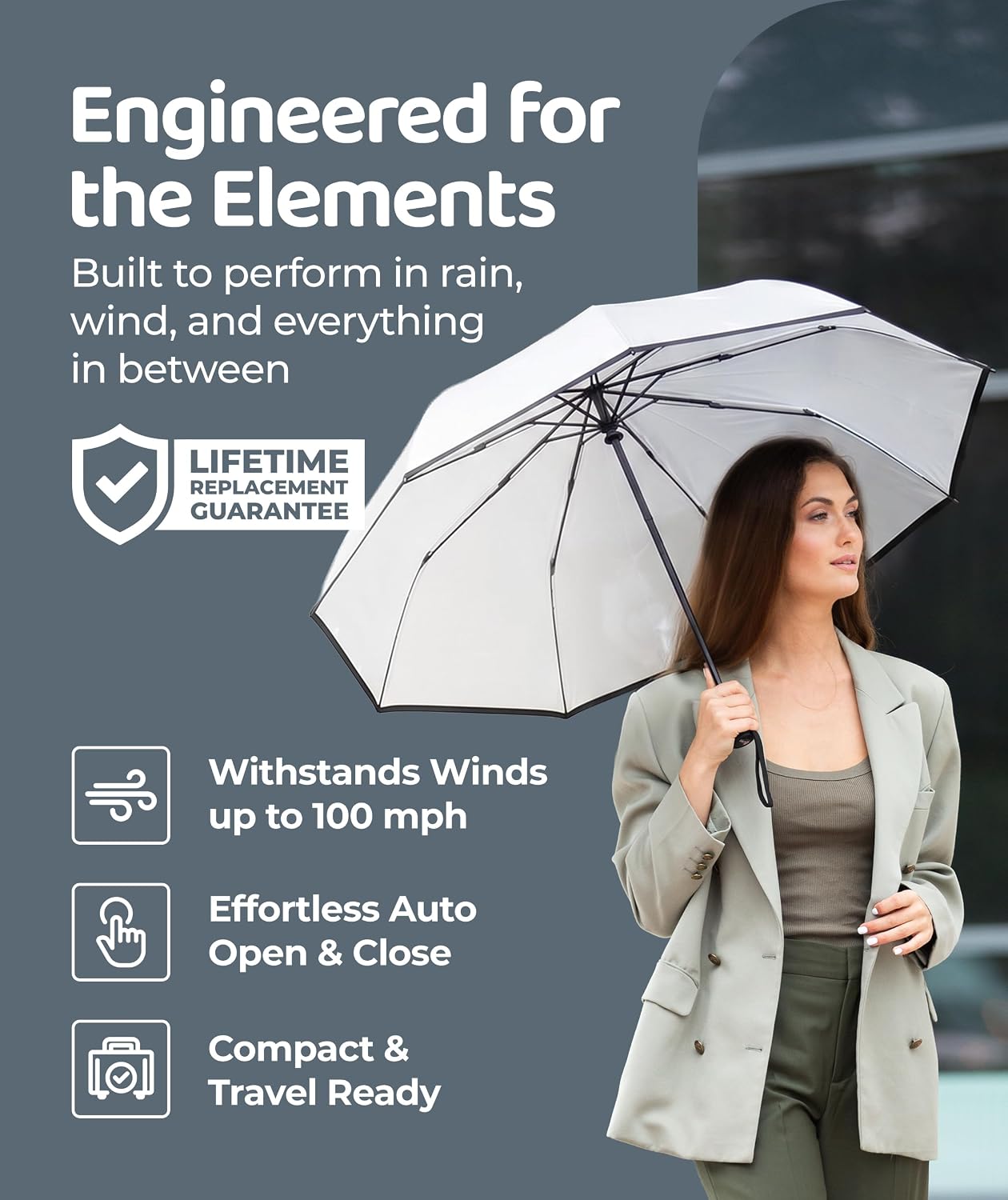 Thumbnail 1 de Repel Windproof Travel Umbrella – Compact Auto Open/Close, 100 MPH Wind Resistance