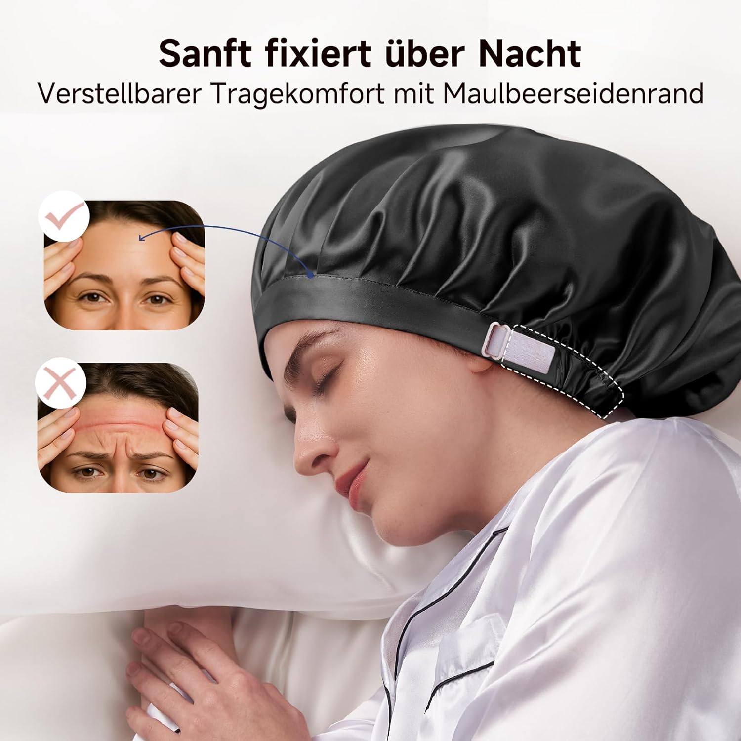 Detalle 1 de Kaome Schlafmütze aus Seide 22 Momme
