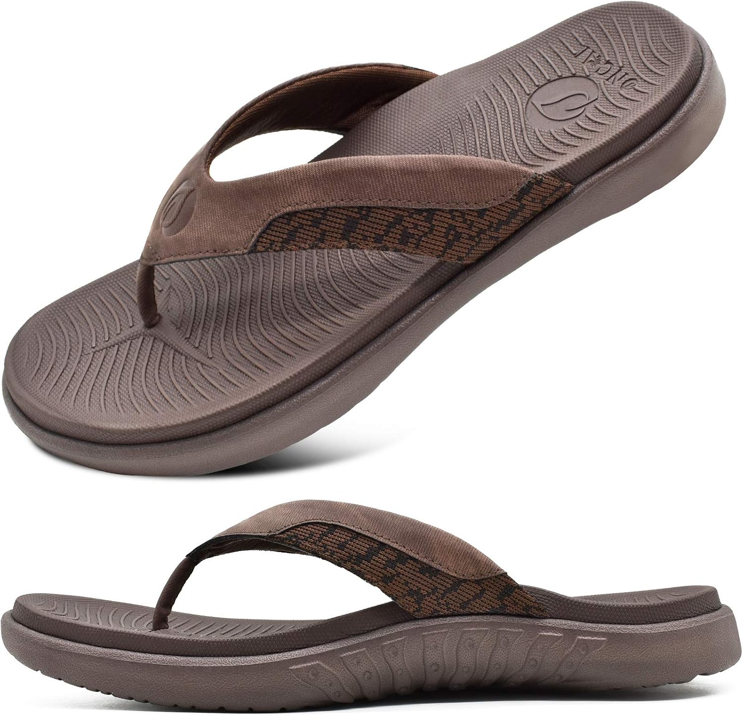 Thumbnail 6 de ONCAI Tongs pour Hommes - Sandales d'Été à soutien de voûte plantaire, cuir et semelle antidérapante (Taille 40-47)