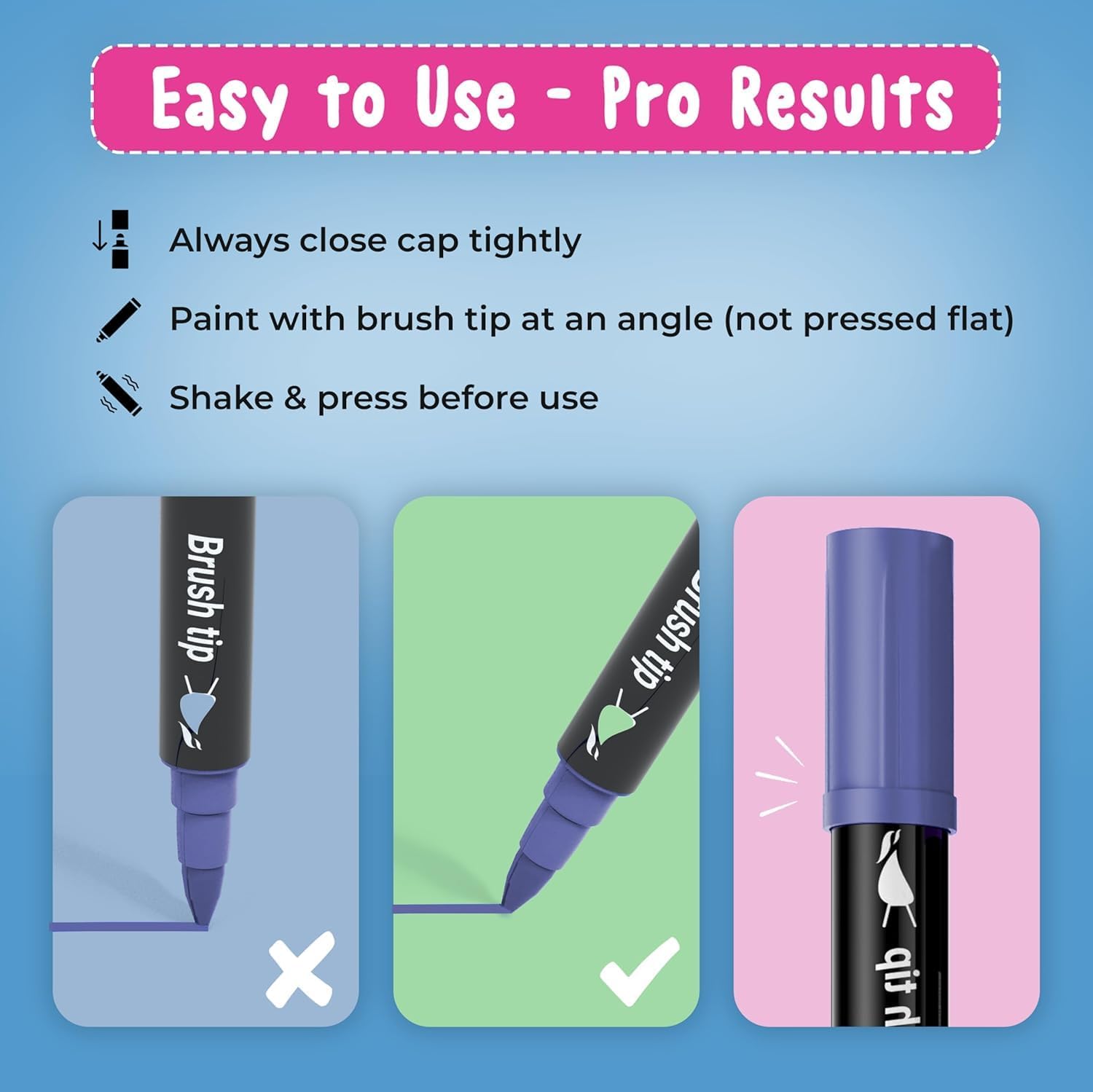 Detalle de Desire Deluxe Acrylstifte (26, doppelseitig, mehrfarbig) zum Bemalen von Steinen, Keramik, Glas, Holz & Leinwand