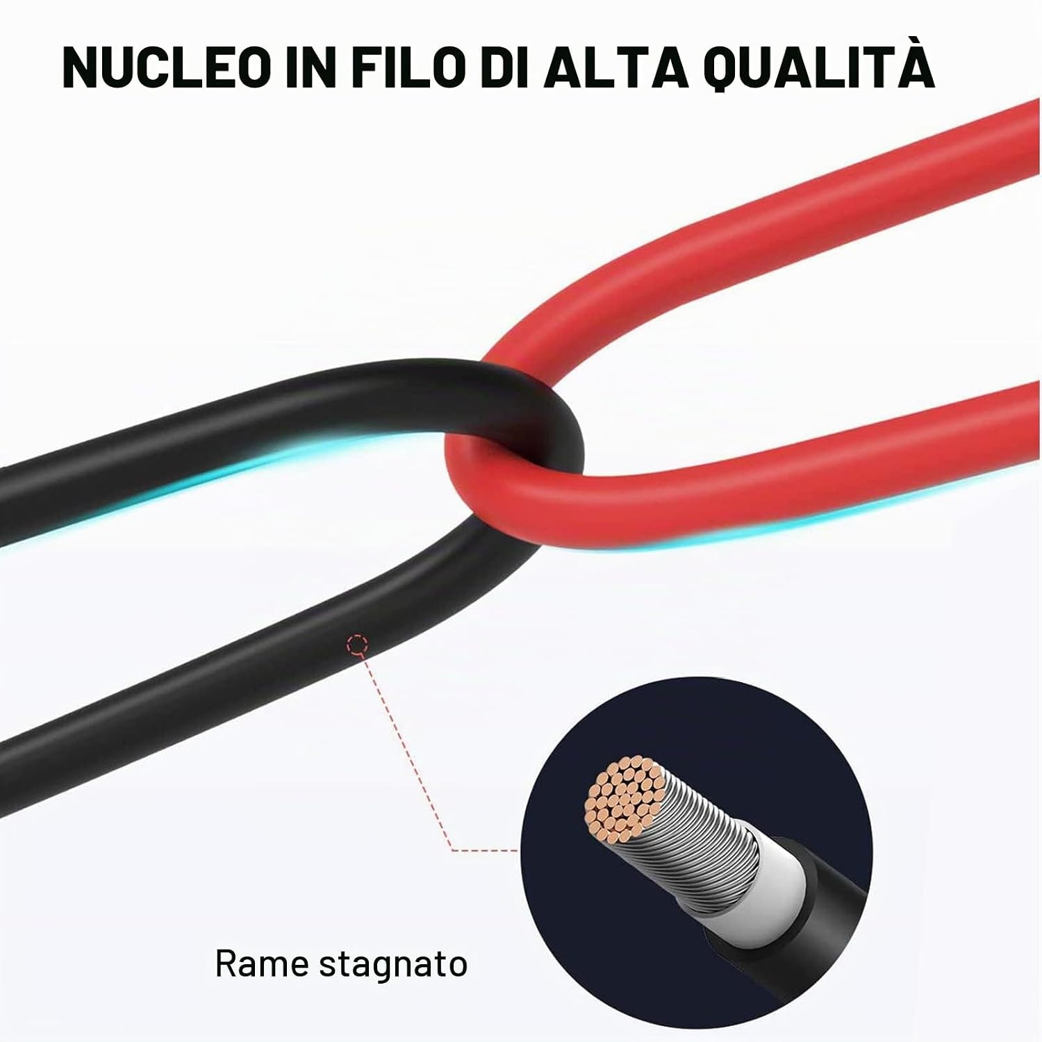 Thumbnail 3 de DCHOUSE 2 pezzi cavi batteria M8 30 cm — 35 mm², occhielli 6 mm, cablaggio affidabile per batteria auto e impianti solari