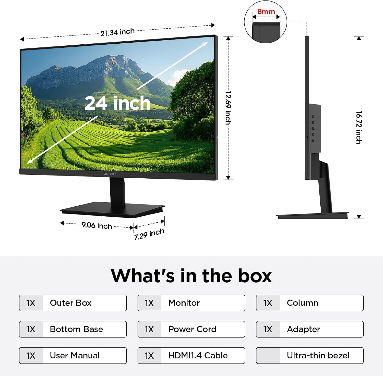 Thumbnail 6 de KOORUI E2412F 24-inch Full HD monitor