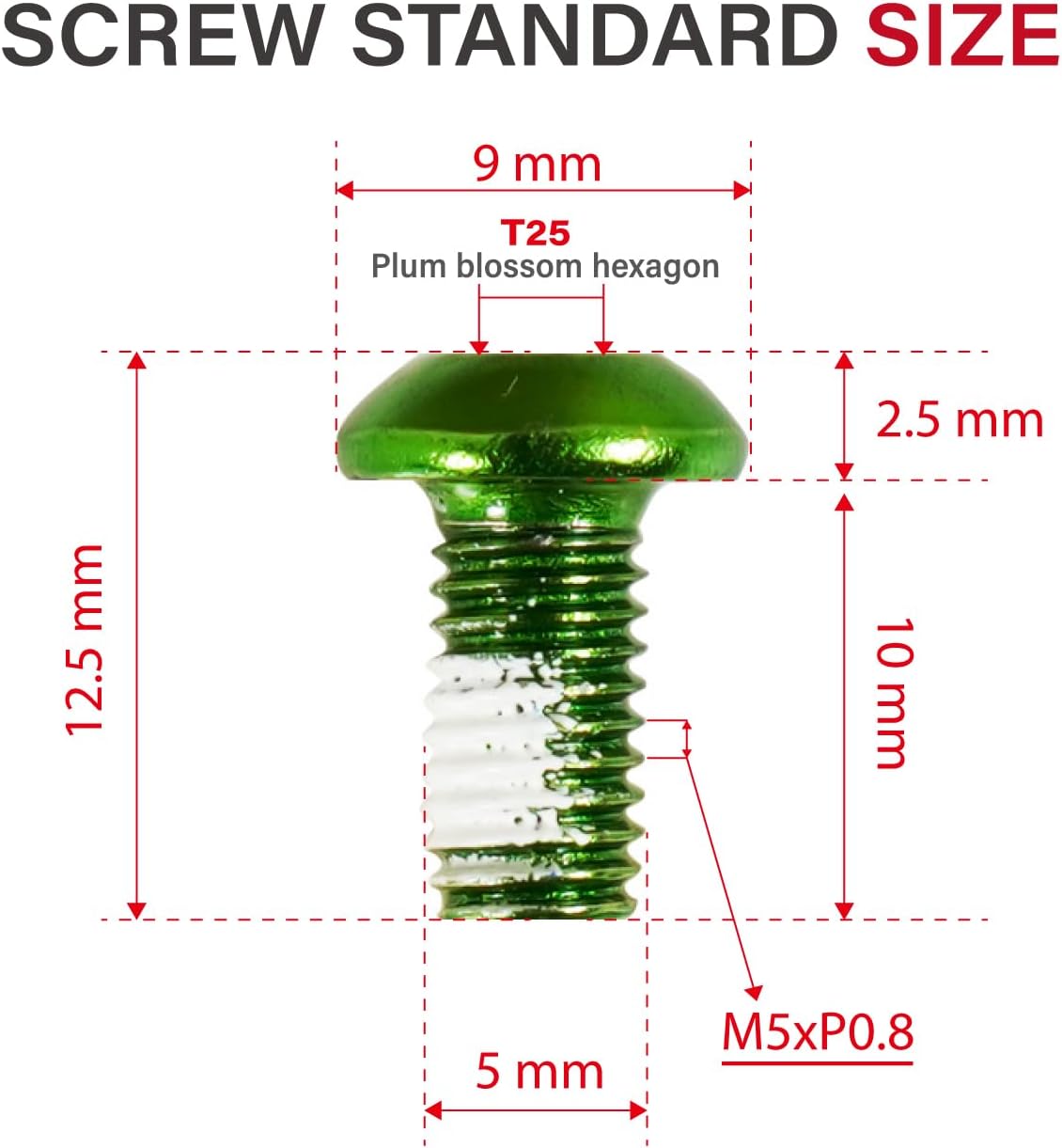 Detalle 2 de Bicycle Disc Brake Rotor Bolts M5 x 10 mm